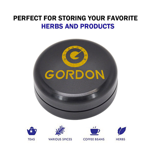 Gordon Smell Proof Airtight Aircraft Aluminum Storage Cigarette Jar, Black Stash Jars, 50 mm Size Smell Proof Container